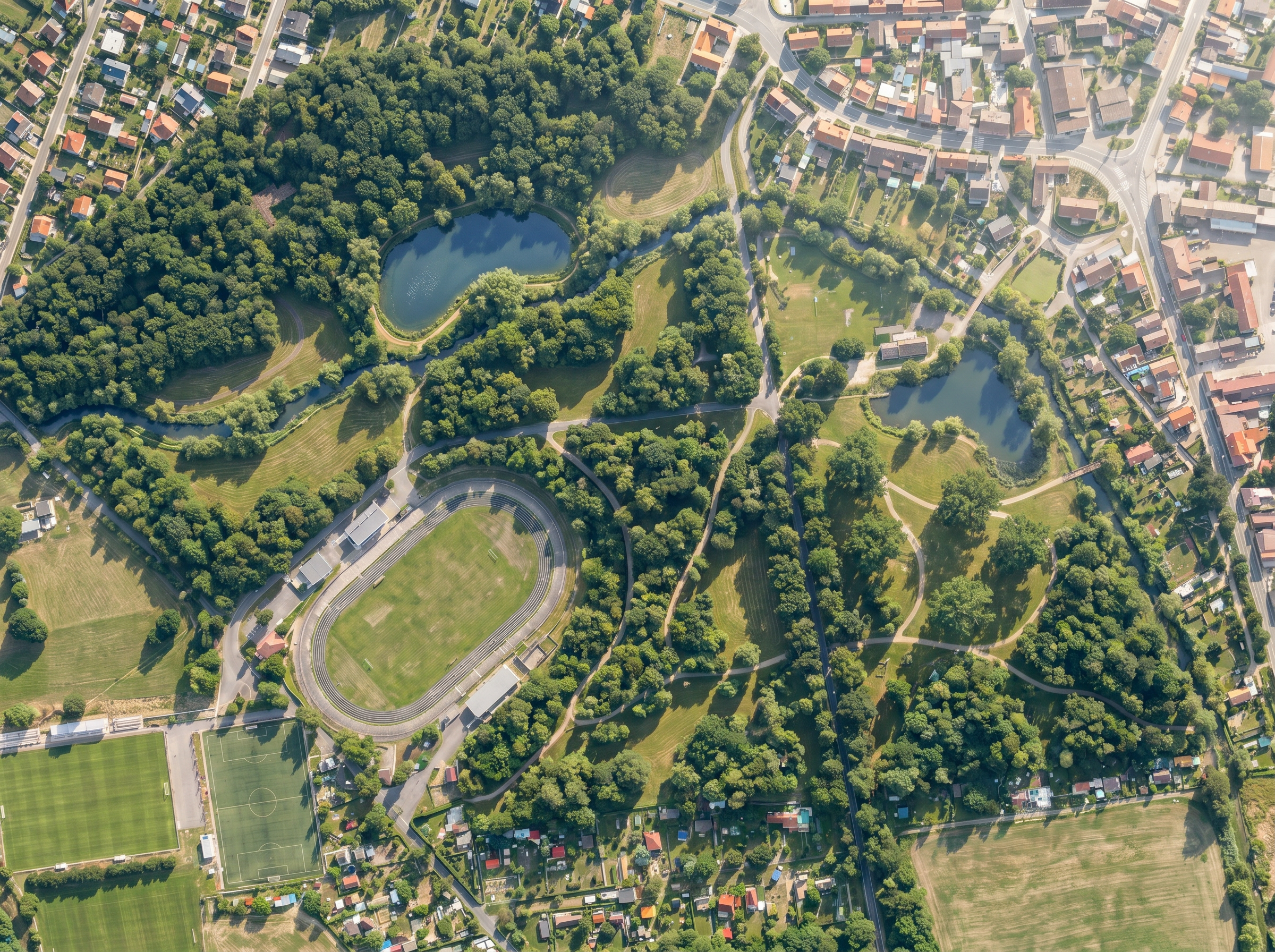 Park velodrom Letecký pohled na park